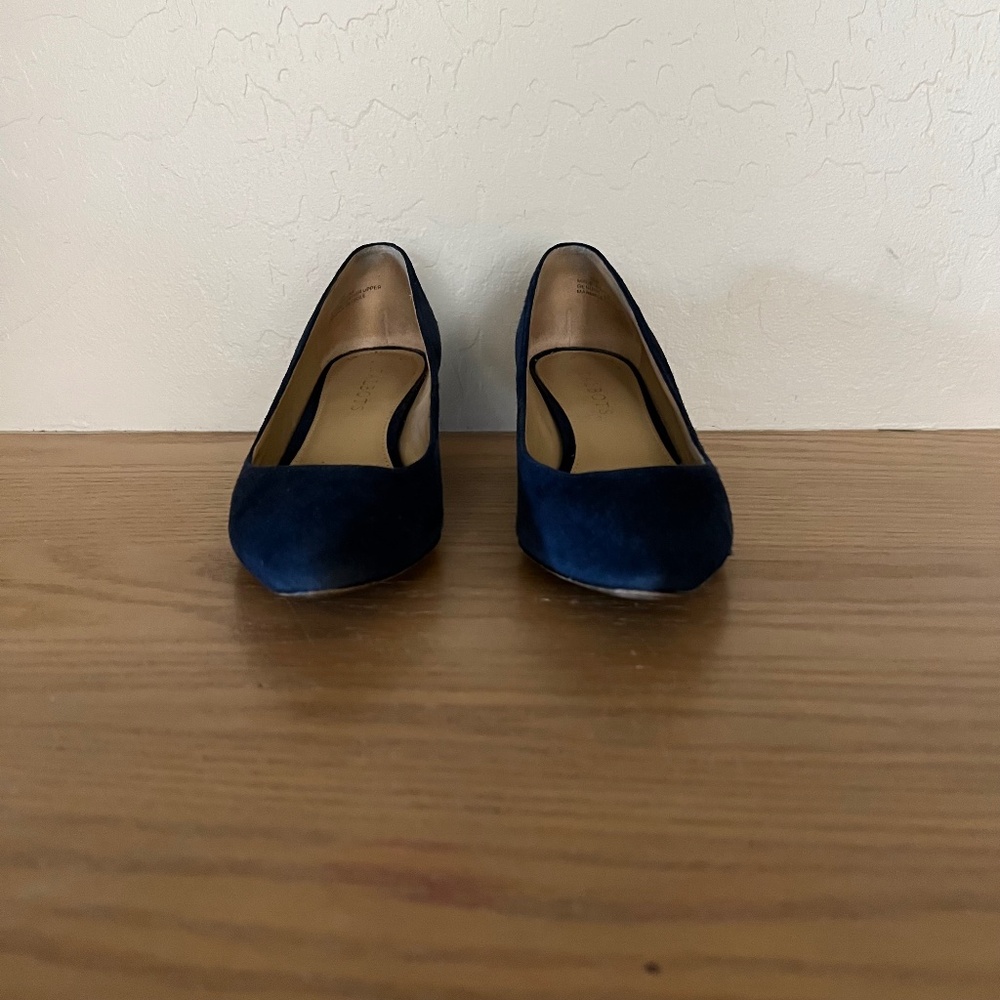 Talbots Indigo Blue Suede Wedges